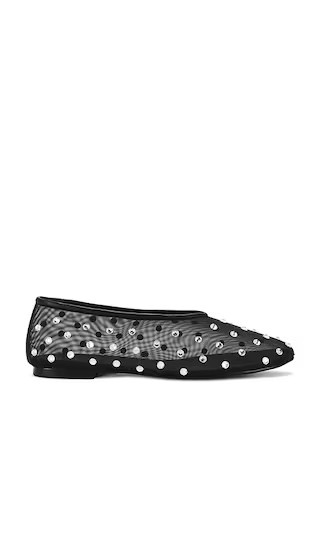 Adina Flat in Black Mesh Diamante | Revolve Clothing (Global)