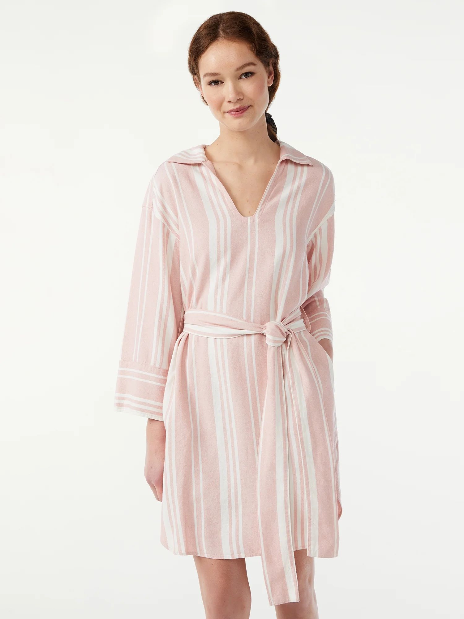 Free Assembly Women's Wide Sleeve Shirt Dress - Walmart.com | Walmart (US)