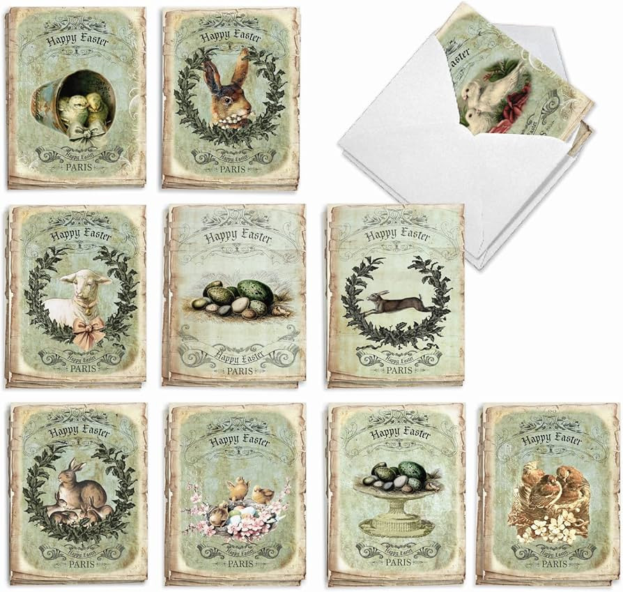 The Best Card Company 20 Assorted Easter Notecards Box Set 4 x 5.12 Inch with Envelopes (10 Desig... | Amazon (US)