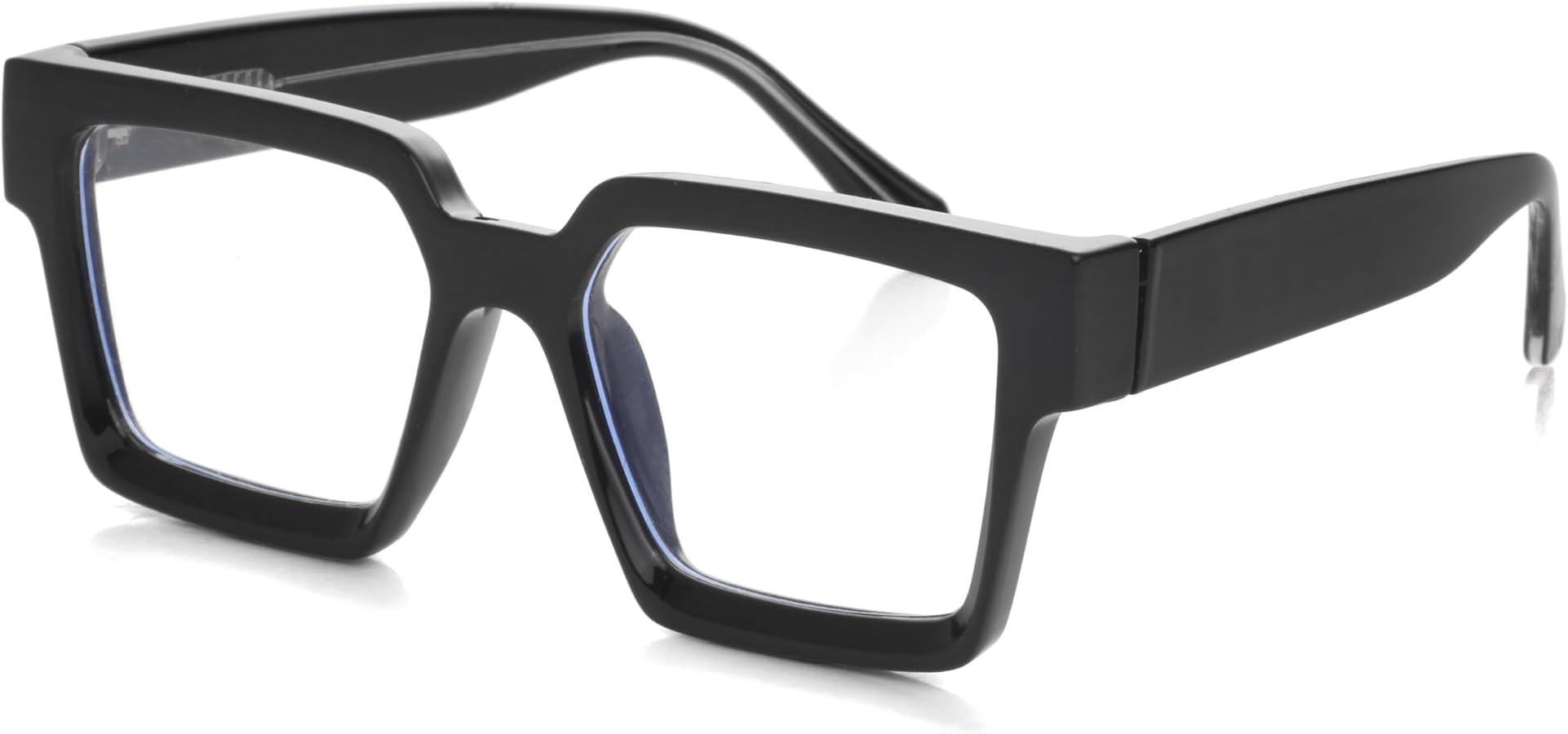 Square Clear Lens Glasses for Women Men Retro Oversized Thick Frame Eyeglasses | Amazon (US)