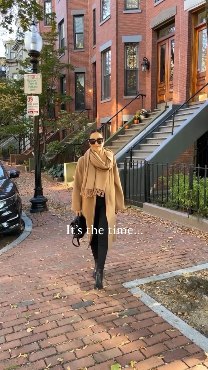 Fall outfit ideas // 
Mango camel coat , cream coat, scarf 
Linked similar boots

#LTKunder100 #LTKstyletip