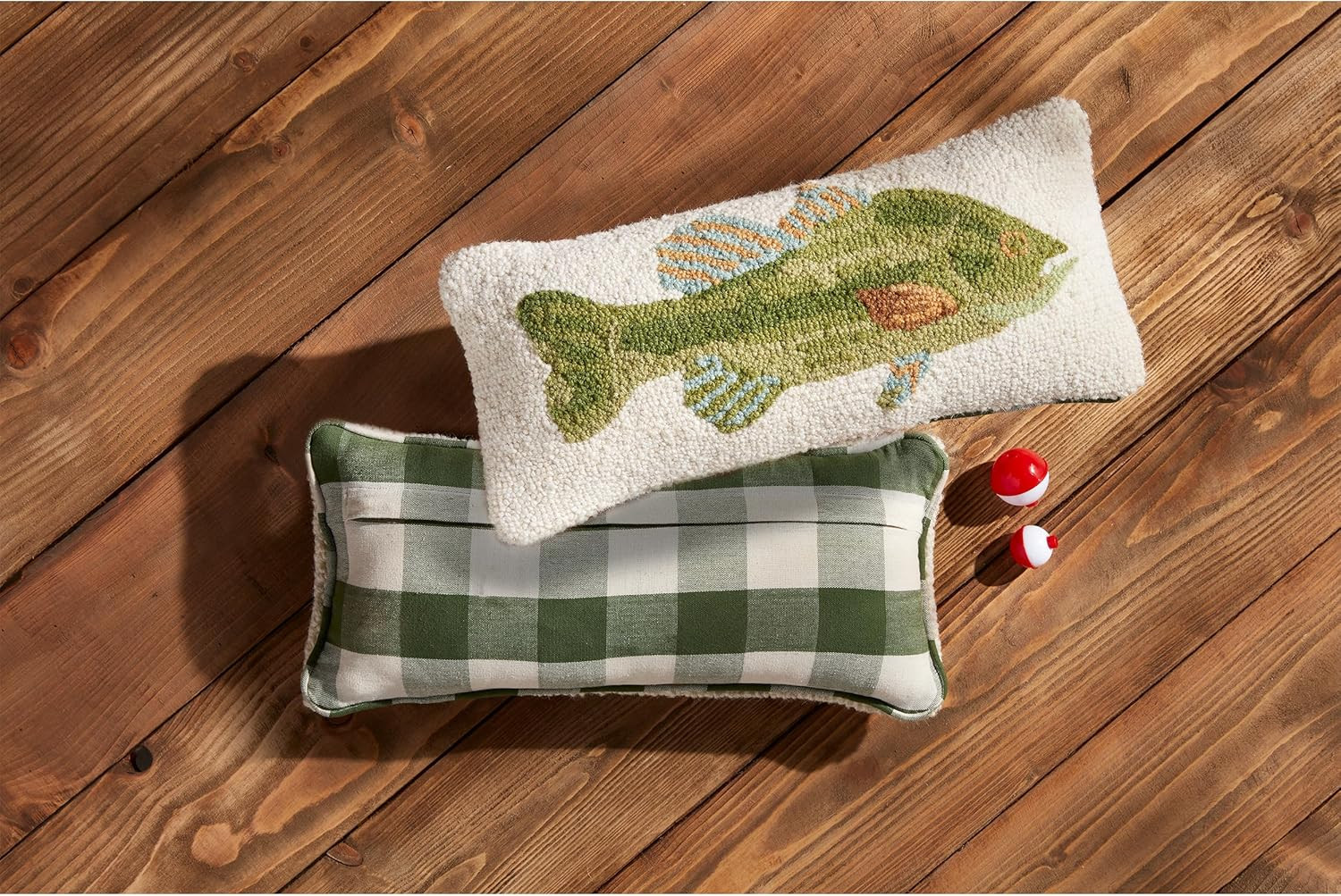 Mud Pie Fish Hook Wool Pillow; 8" x 18" | Amazon (US)