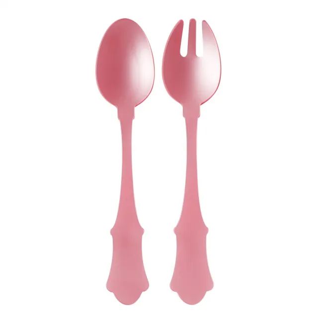 Honorine Soft Pink Salad Serving Set 10" (Serving Fork, Serving Spoon) | Gracious Style