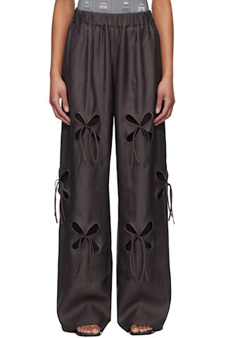 Gray Anton Belinskiy Edition Organza Petal Trousers | SSENSE