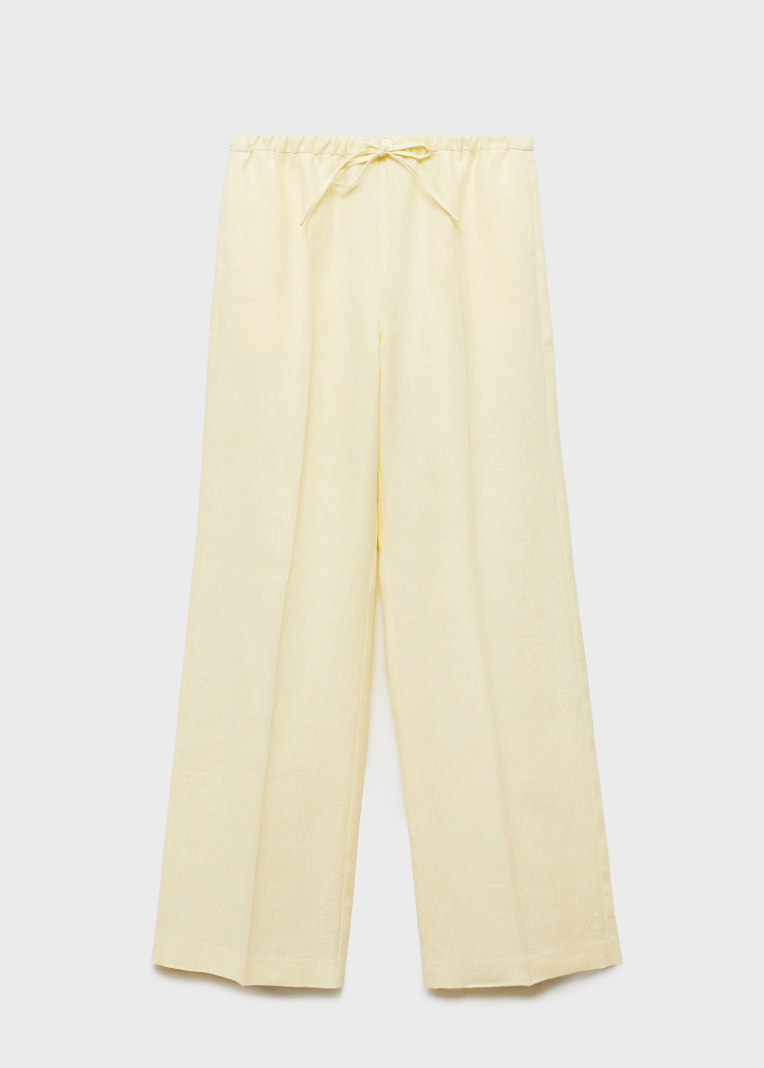 Straight-fit linen pants with bow - Women | MANGO USA | Mango (US/MX/AU)
