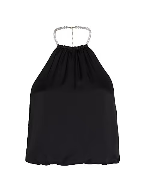 Barb Pearl & Silk Halter Top | Saks Fifth Avenue
