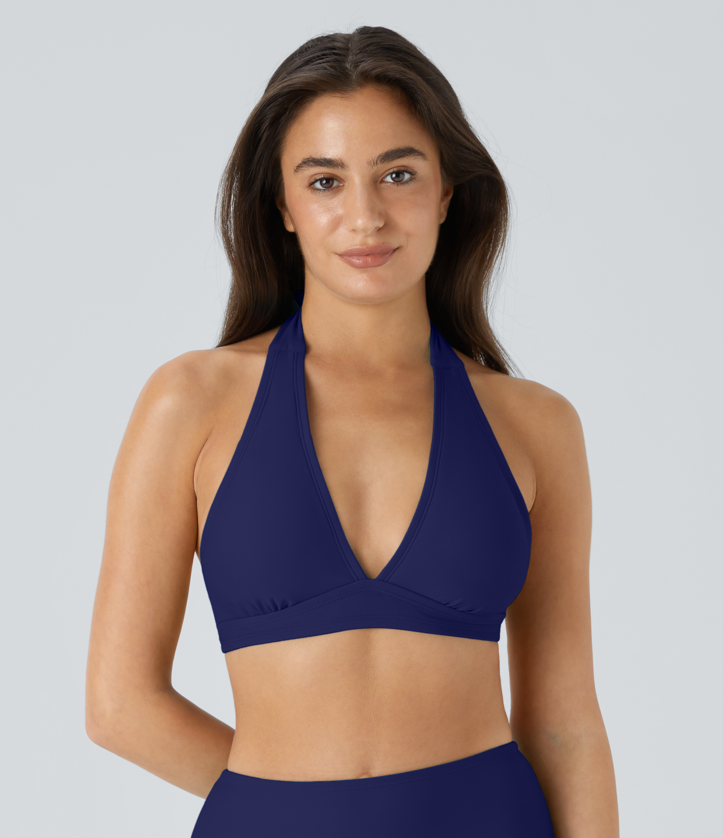 Halara Adjustable Halter Bikini Top Swimsuit  - Deep Blue - M | HALARA