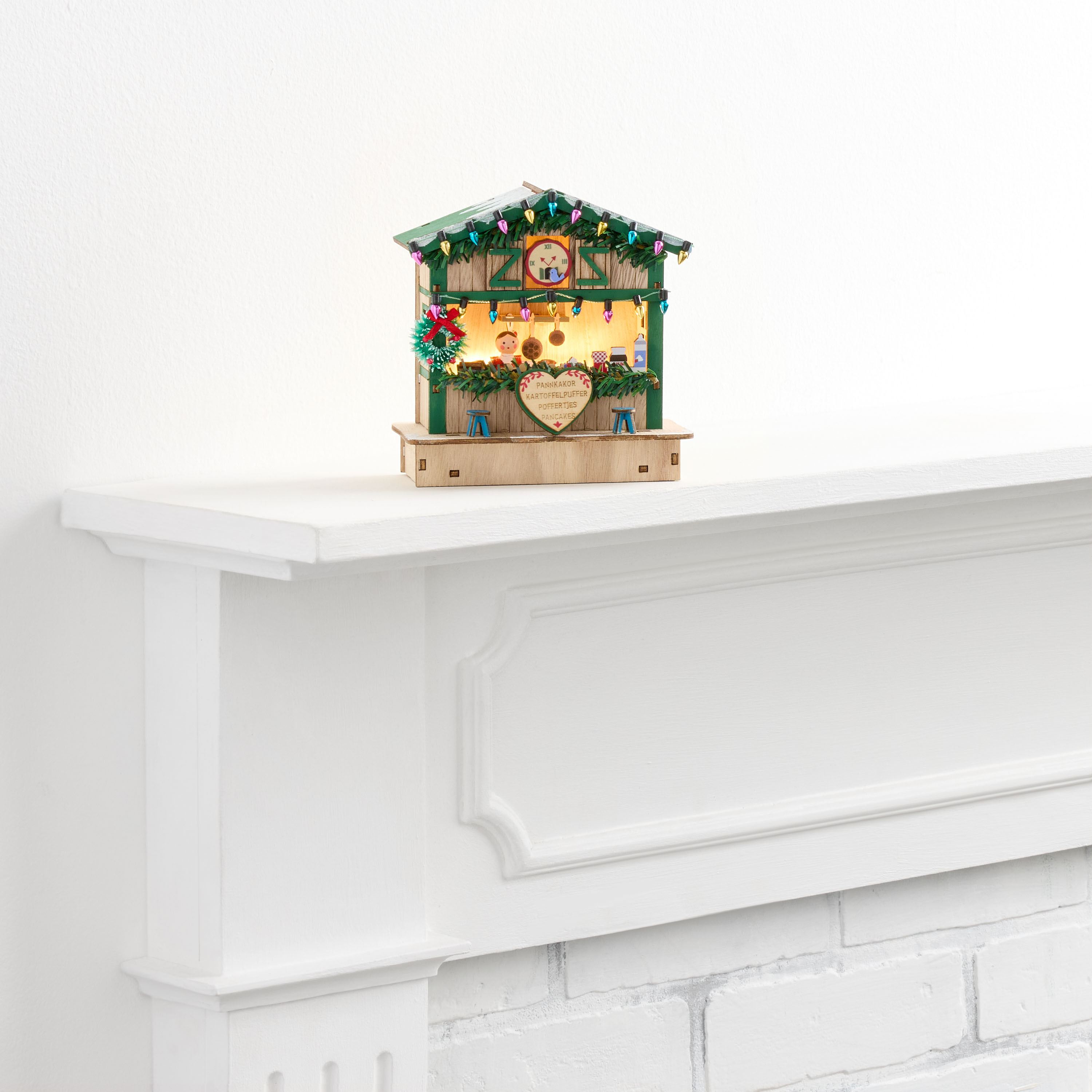 Laser Cut Wood Pancake Stall LED Light Up Decor | World Market