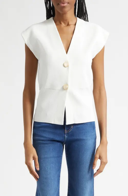 Veronica Beard Isador Sweater Vest in Off White at Nordstrom, Size Small | Nordstrom