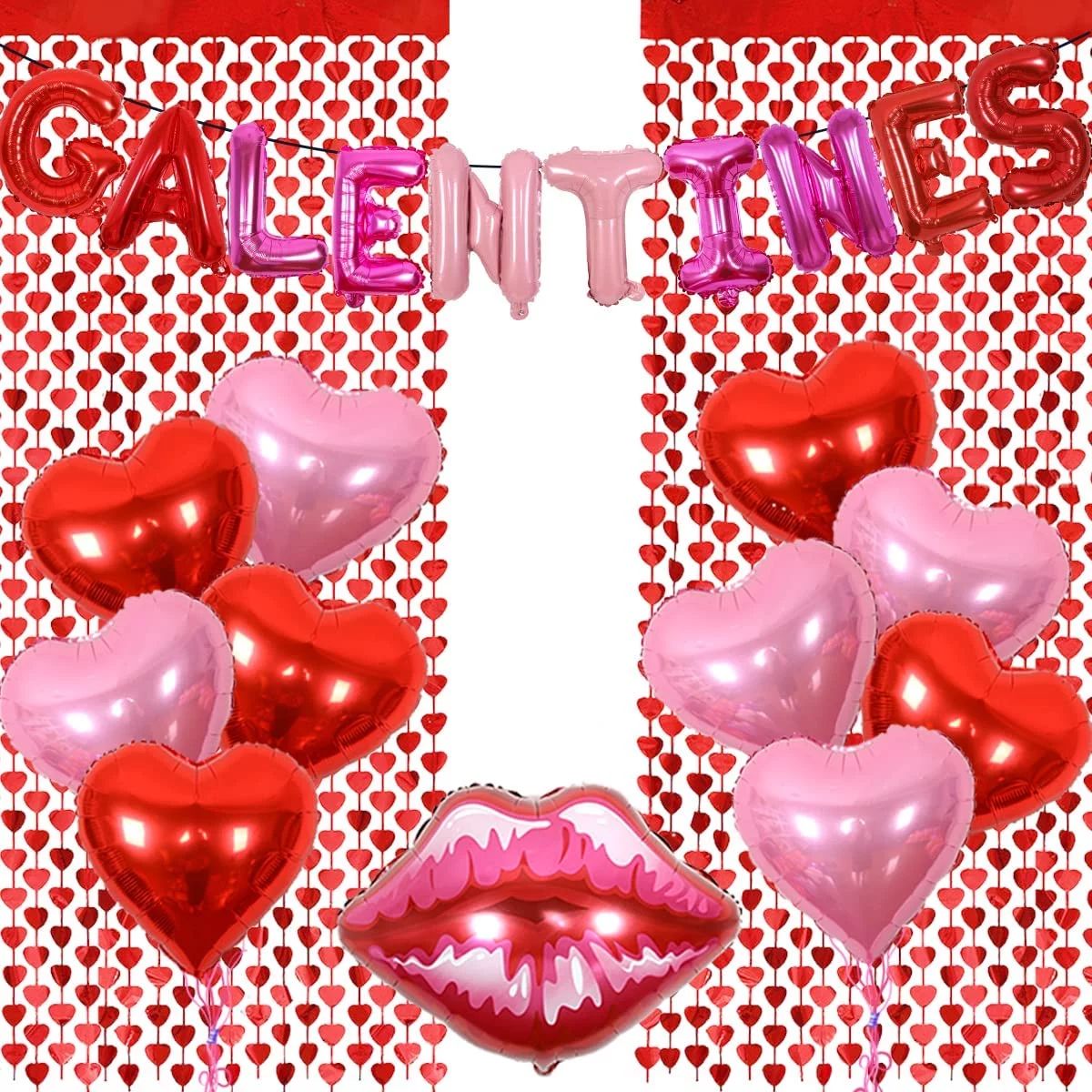 Galentines Day Party Decorations Rose Red Galentines Balloon Banner Galentines Day Party Supplies... | Walmart (US)