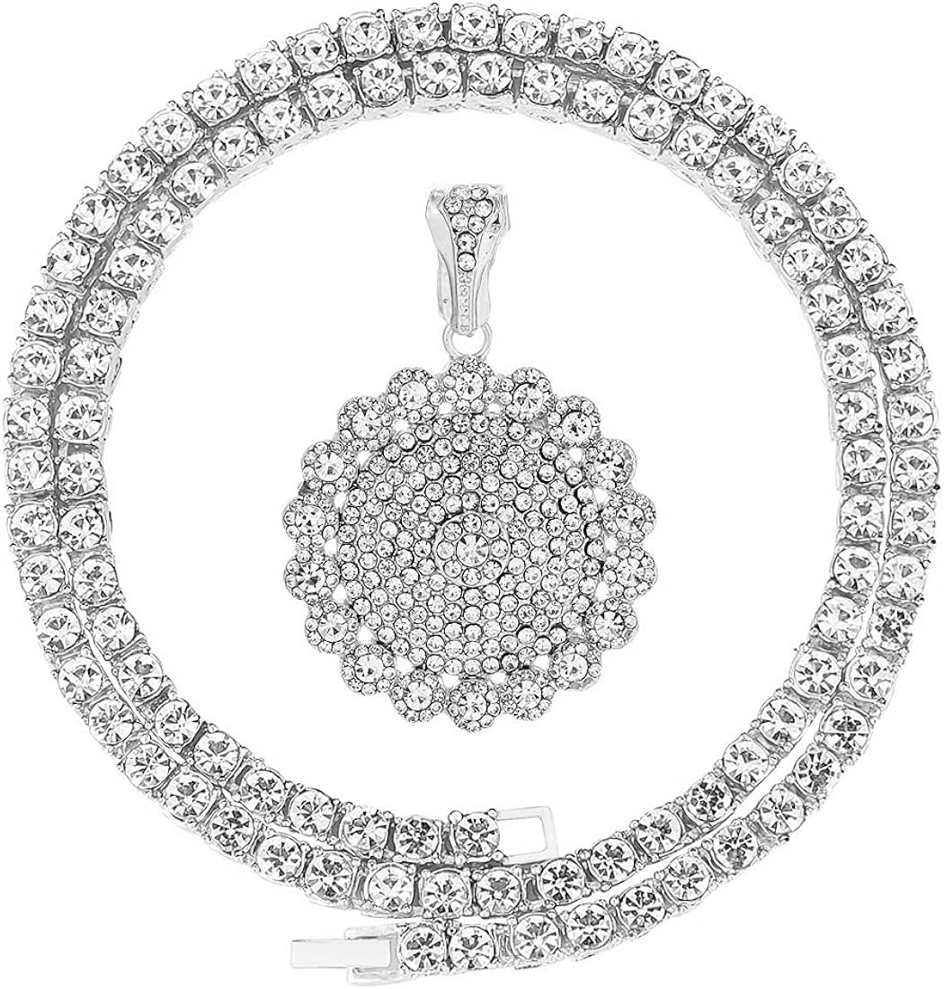 HH Bling Empire Gold or Silver Iced Out Chains for Men,Cool Hip Hop Chains for Young Boy,Crown Penda | Amazon (US)