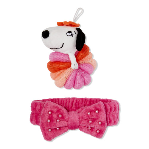Peanuts x UBC Bubbles & Bows Spa Headband and Loofah Set | Ulta