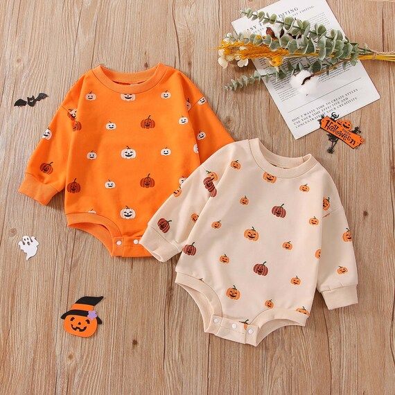 Pumpkin Baby Romper Halloween Baby Clothes First Halloween - Etsy | Etsy (US)