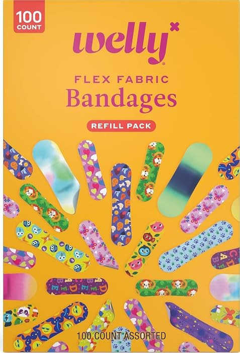 Welly Bravery Badge Value Pack | Adhesive Flexible Fabric Bandages | Assorted Shapes and Patterns... | Amazon (US)