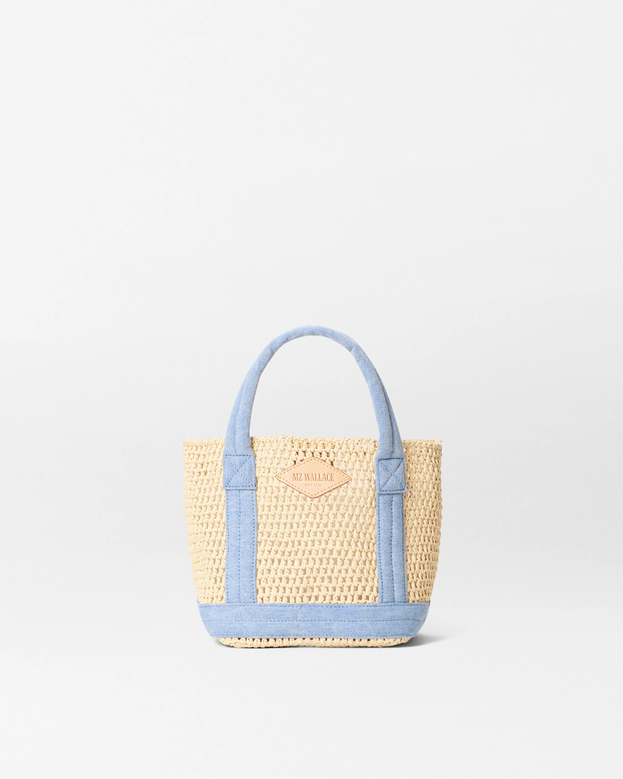 Crochet/Light Denim Mini Crochet Tote | MZ Wallace