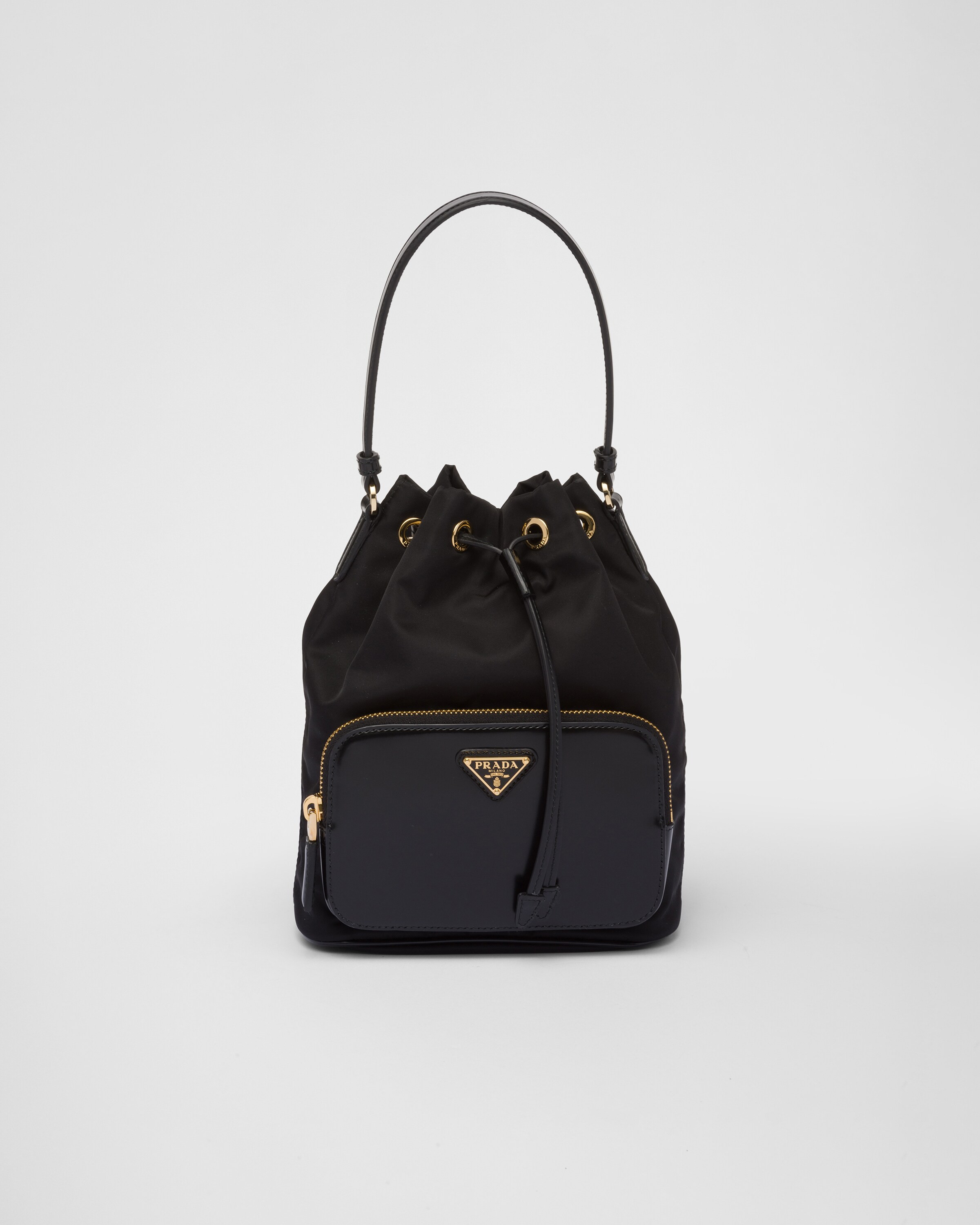 Prada Duet Re-Nylon and brushed bucket bag | Prada US