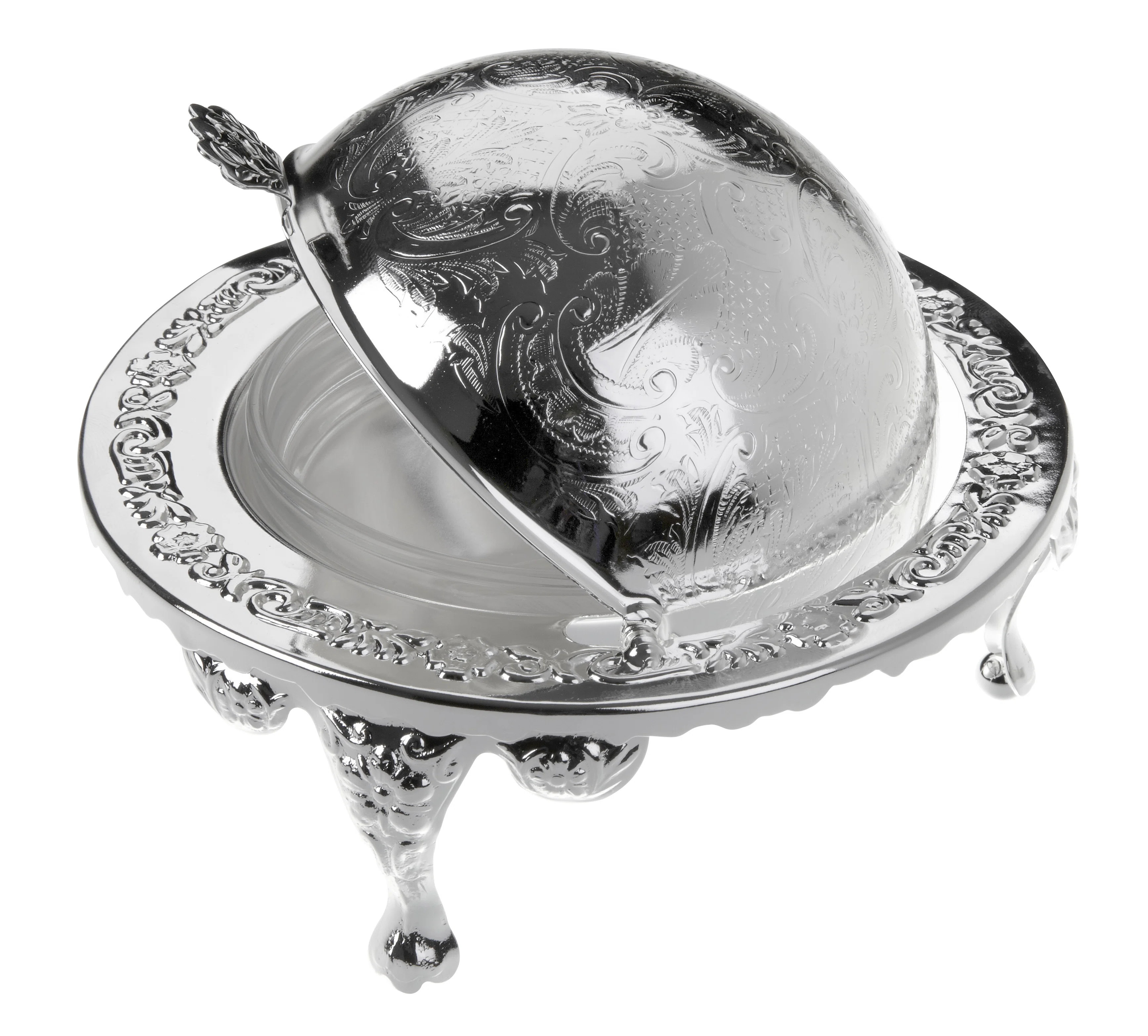 Corbell Silver Company Queen Anne Silver Plated Revolving Butter Dish with Glass insert & Reviews... | Wayfair North America