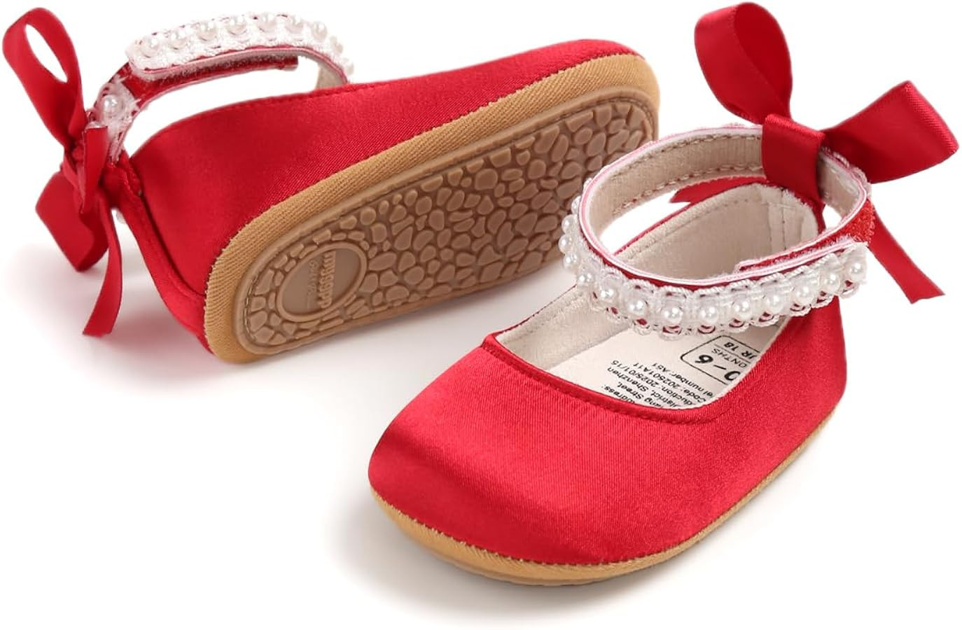 Baby Girls Mary Jane Flats Wedding Uniform Dress Shoes Soft Anti-Slip Sole Infant Newborn Crib Fi... | Amazon (US)