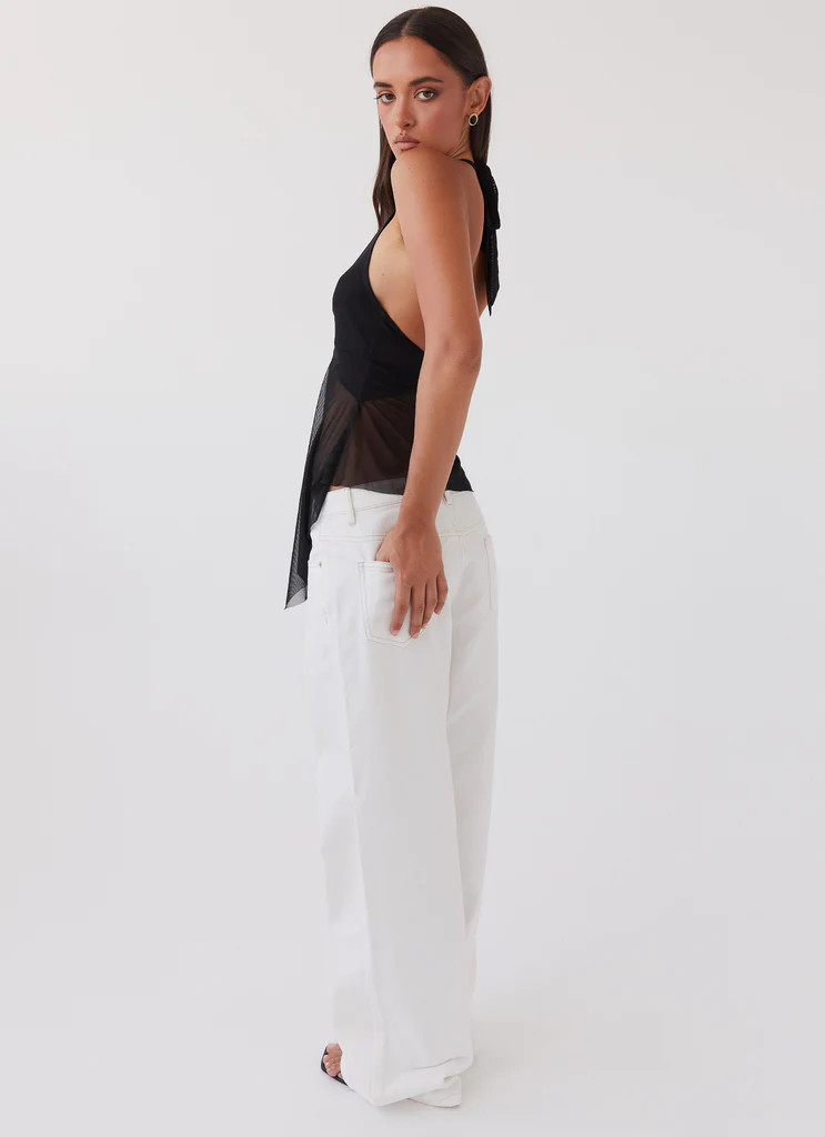 Keanna Low Rise Denim Jeans - Ivory | Peppermayo (Global)