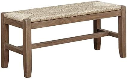 Newport 40" Wood Bench with Rush Seat | Amazon (US)