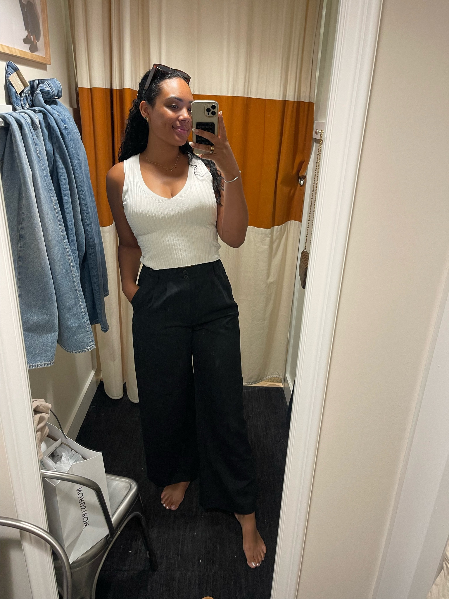 Perfect black trouser pant- wide leg and true to size -

#pleated #pant #trouser 

#LTKsalealert #LTKstyletip #LTKSale