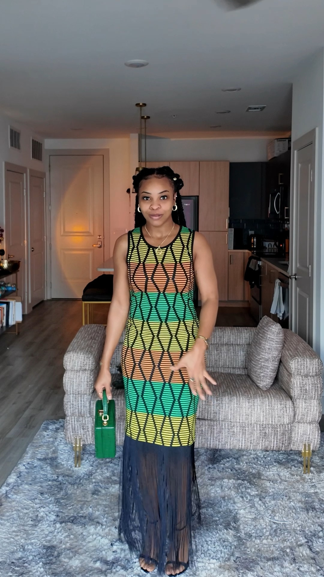 Happy Sunday!!
Today I am wearing this gorgeous Diyanu Dress paired with my Brandon Blackwood Kendrick Trunk and some Aldo Heels 💛💚🖤
#OOTD 

#LTKSaleAlert #LTKootd