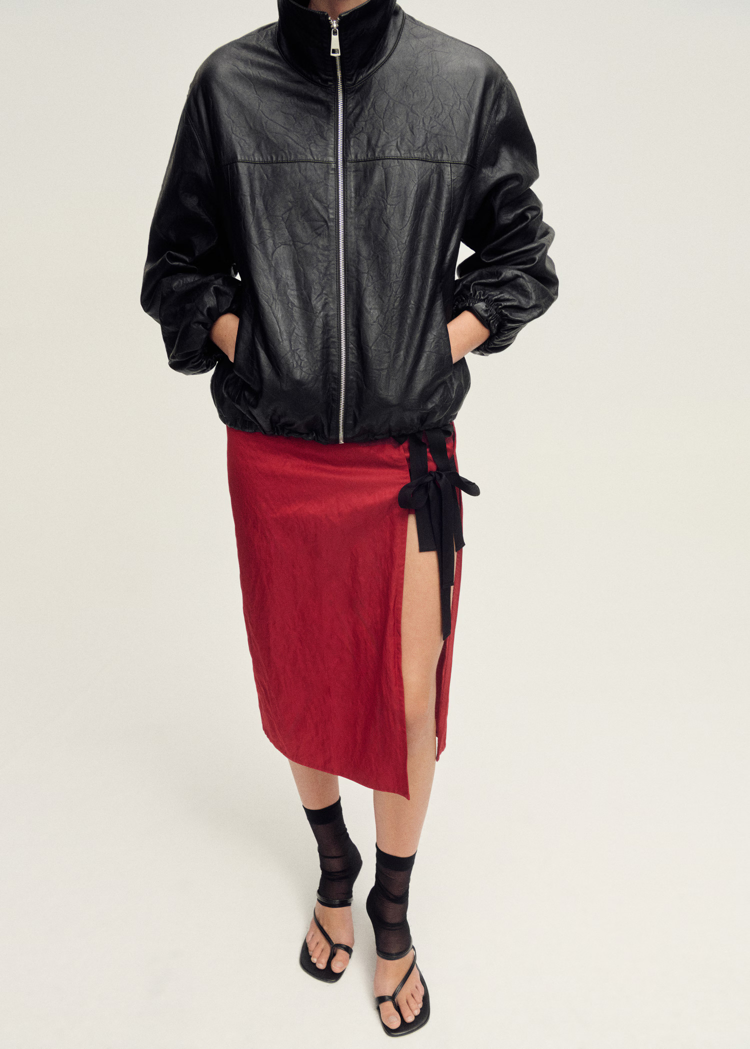 Multi-position textured skirt with bows - Women | MANGO USA | Mango (US/MX/AU)