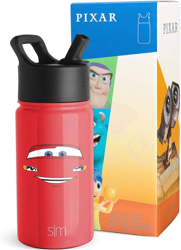 Simple Modern Disney Pixar Lightning McQueen Kids Water Bottle with Straw Lid | Reusable Insulate... | Amazon (US)