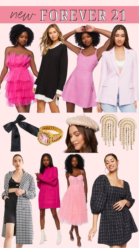 Forever 21 new arrivals, Plaza Princess, Gossip Girl, New York Outfits, Paris outfits, tulle dress, tweed dress, tweed blazer, houndstooth coat, Parisian style

#LTKunder50 #LTKunder100