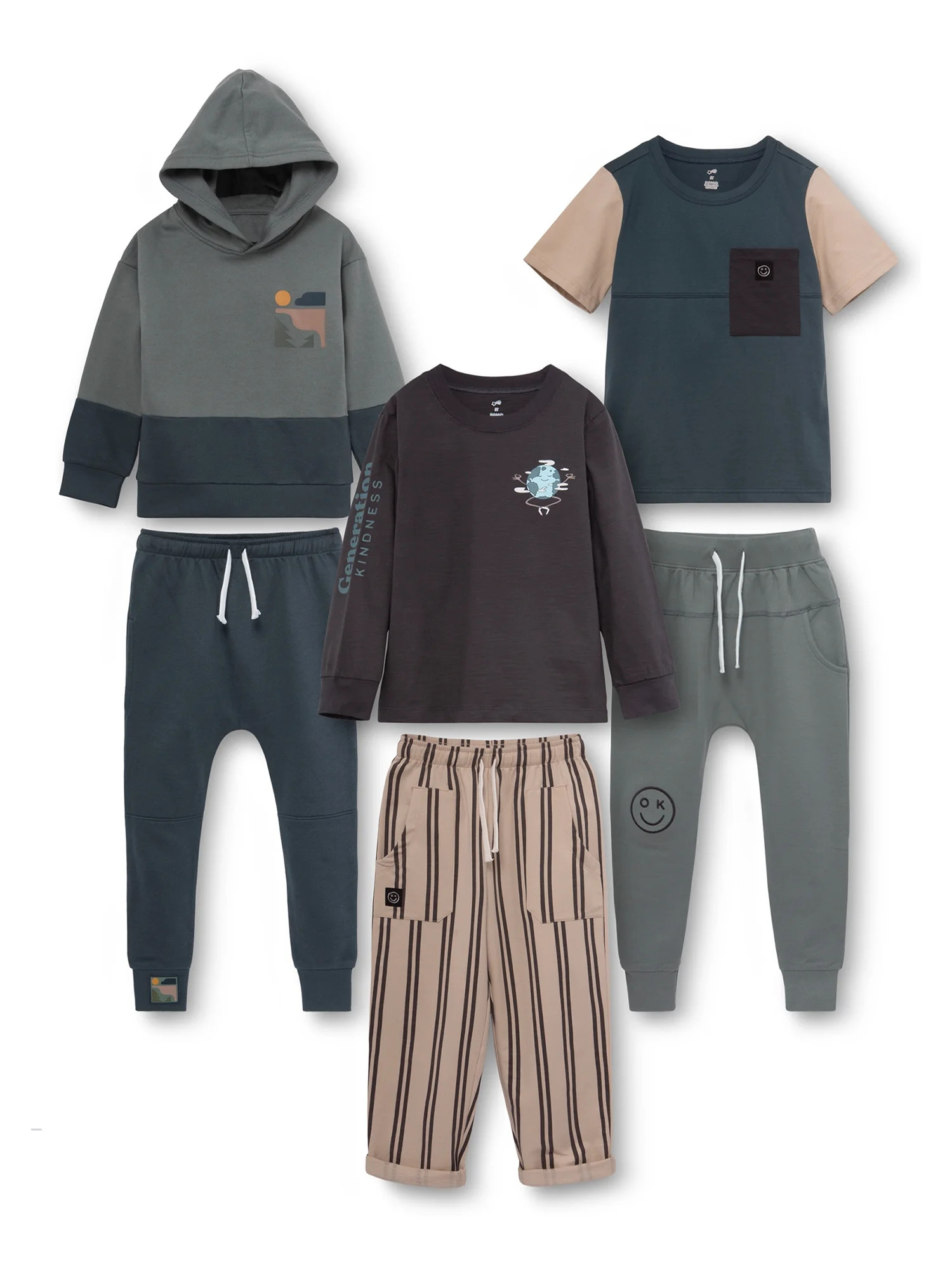 Little Star Organic Toddler and Kids Boys' Mix & Match Outfit Set, Sizes 12M-5T | Walmart (US)