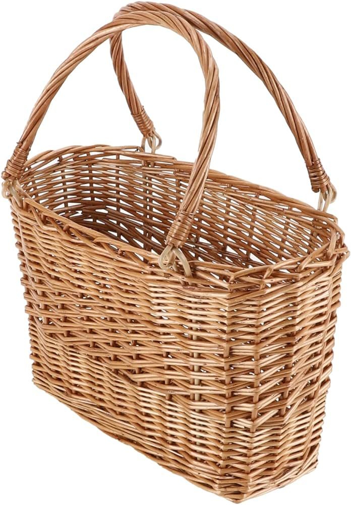Wicker Picnic Basket with Handle Woven Willow Basket for Eggs Candy Basket Grocery Basket Flower ... | Amazon (US)