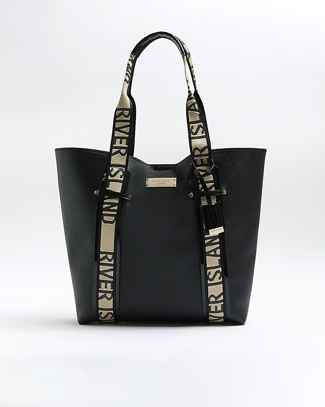 Black RI handle shopper bag | River Island (UK & IE)