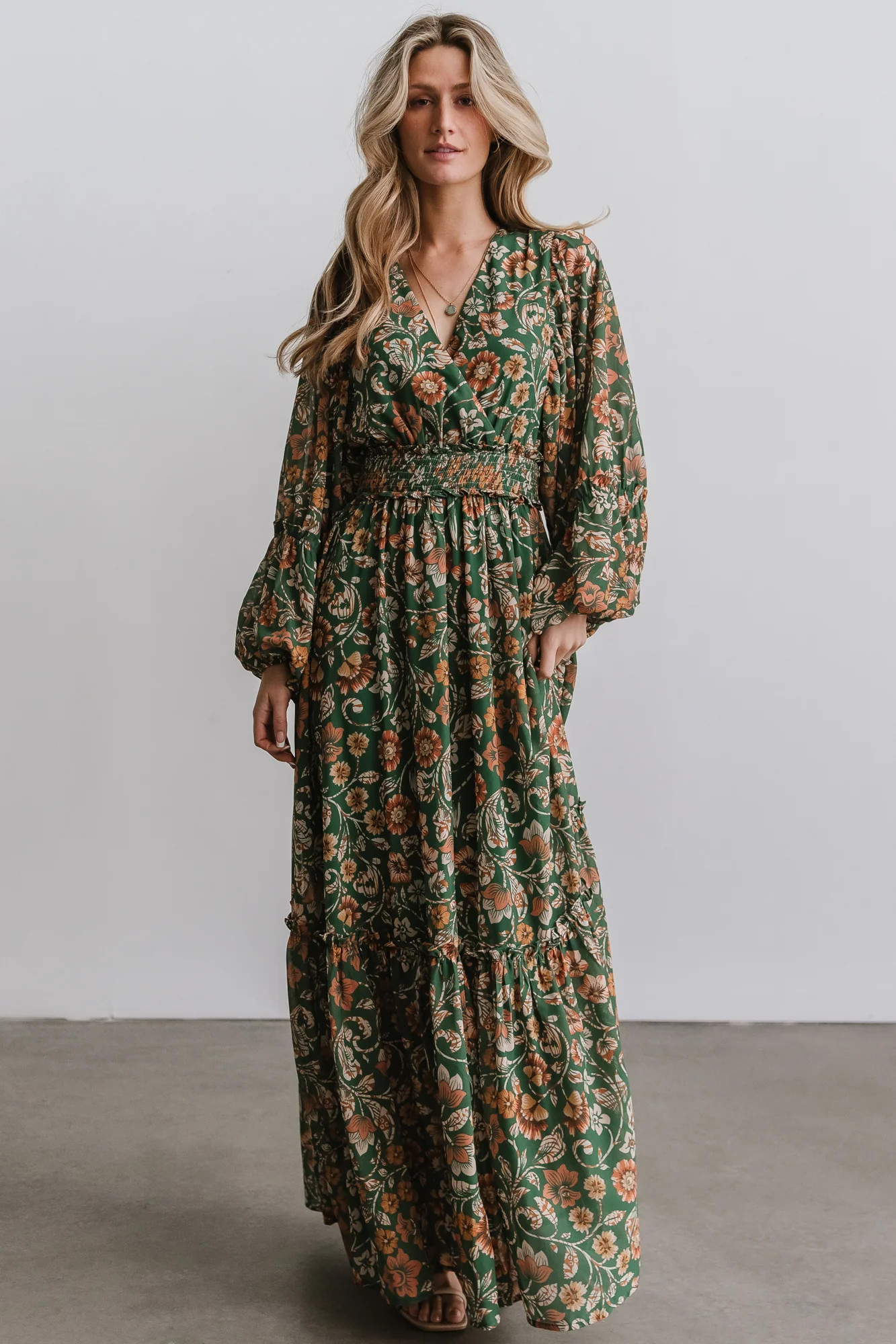 Bria Maxi Dress | Green Floral | Baltic Born