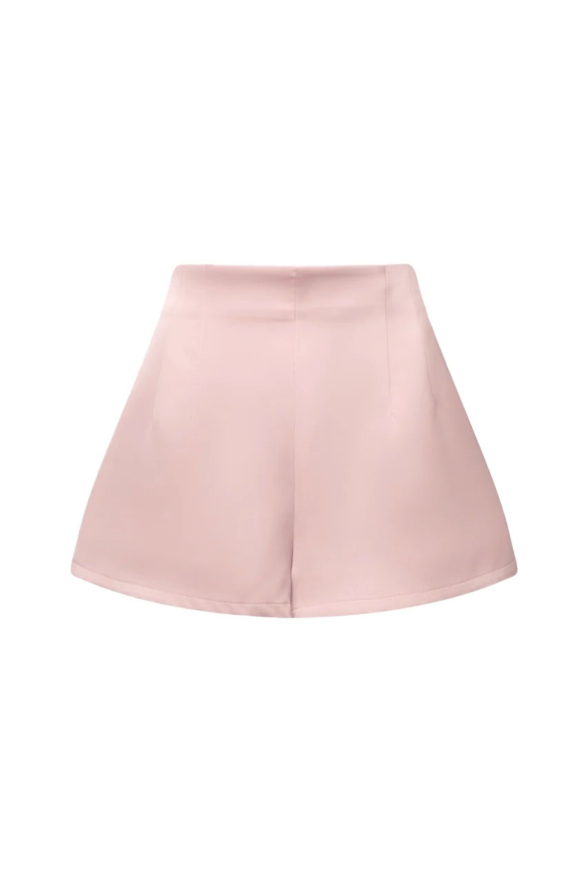 BLANCA Blush Pink Satin High Waisted Shorts | Noughts and Kisses