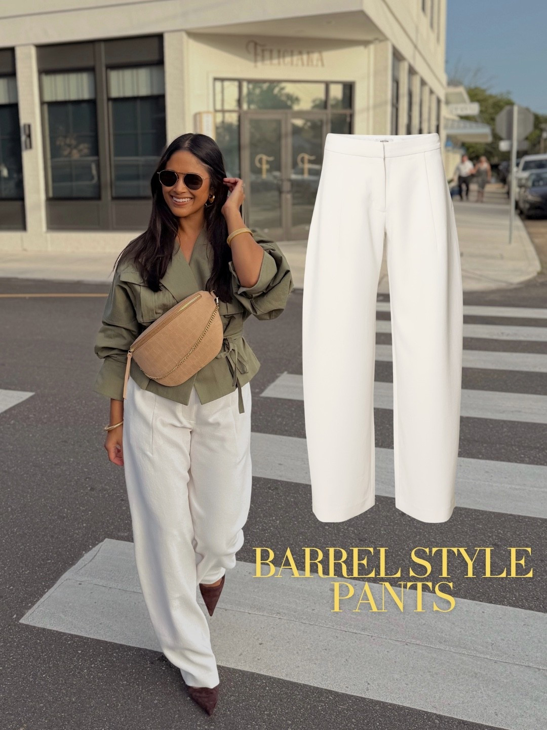 Obsessed with the barrel style fit of these dress pants + they’re wrinkle resistant! 
Take 20% OFF my Beck sling bag with code: HAUTE20

#workwear #aritzia #whiteoants #giginewyork #ootd #transitionalstyle

#LTKSaleAlert #LTKootd #LTKWorkwear