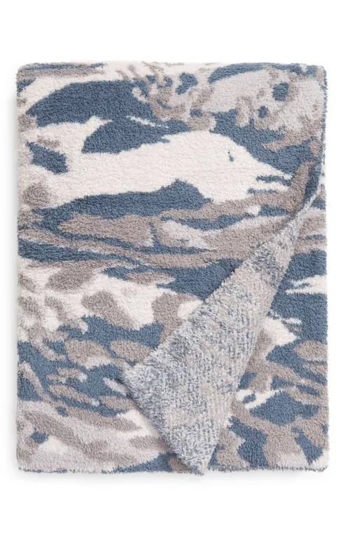 barefoot dreams CozyChic™ Abstract Camo Throw Blanket in Almond/dusk at Nordstrom | Nordstrom