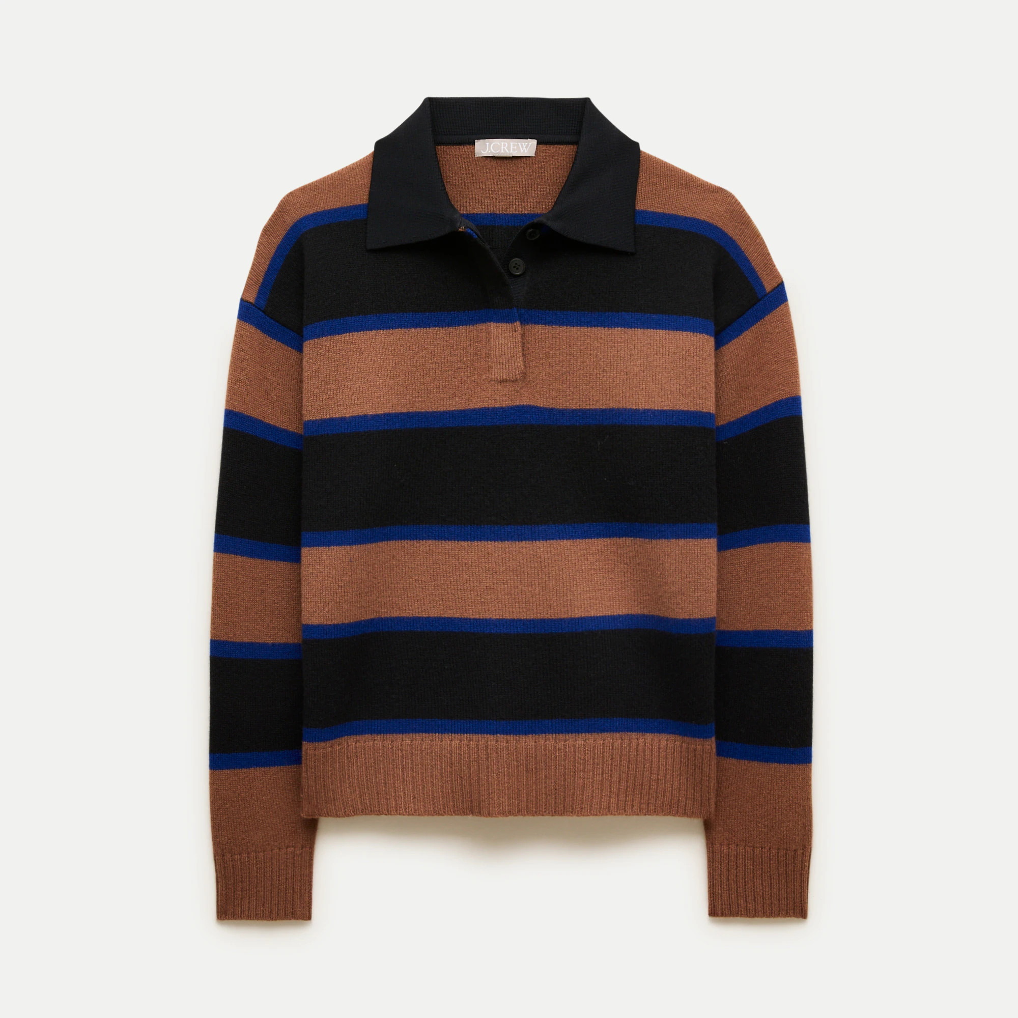 Relaxed sweater-polo in vintage wool stripe | J. Crew US