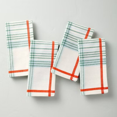 4pk Multi Plaid Cloth Napkins - Hearth & Hand™ with Magnolia | Target
