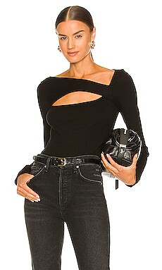 Citizens of Humanity Iris Long Sleeve Cut Out Top in Black from Revolve.com | Revolve Clothing (Global)