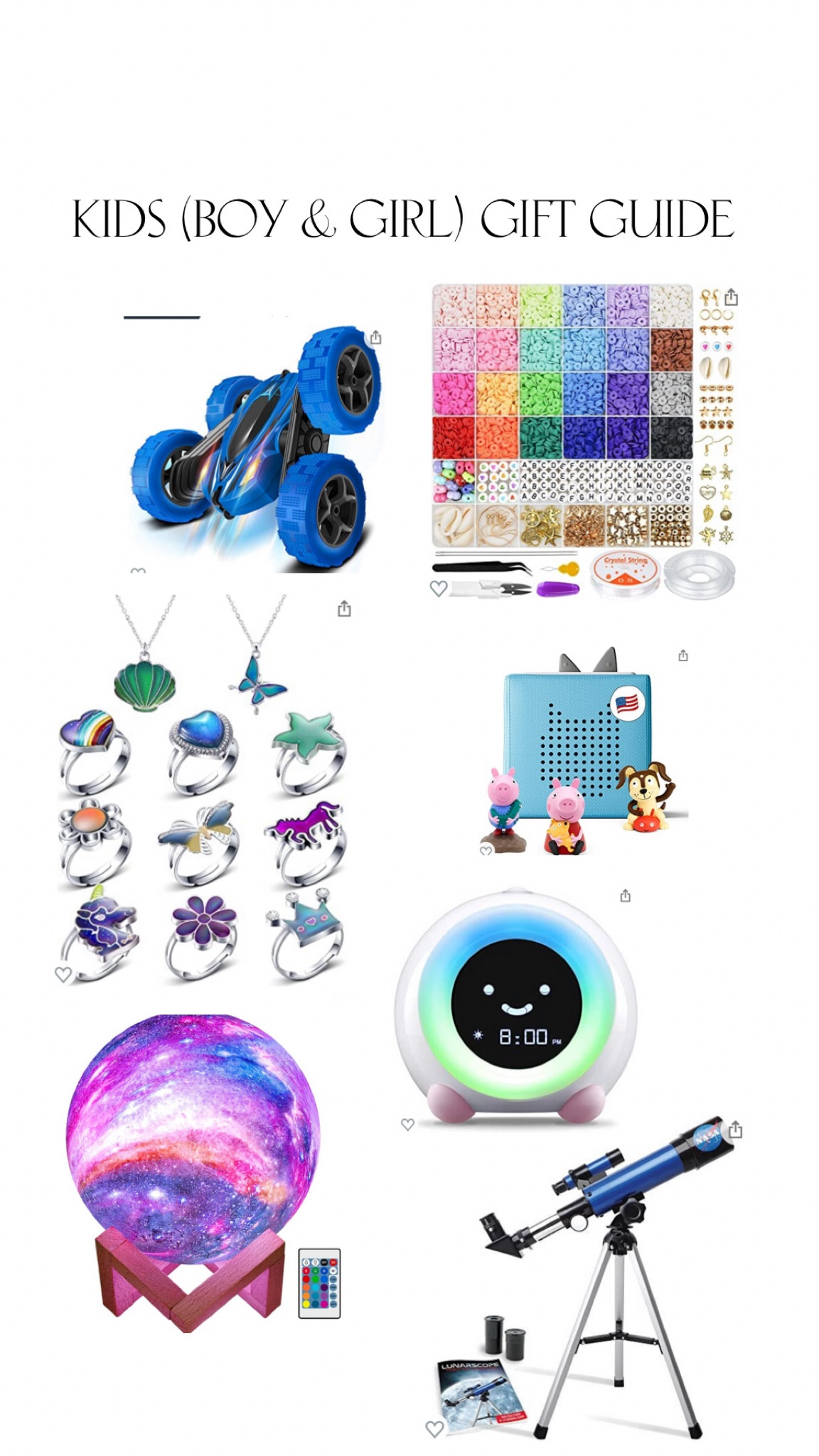 Boy and girl gift guide for birthday or Christmas! 


#LTKfamily #LTKHoliday #LTKGiftGuide