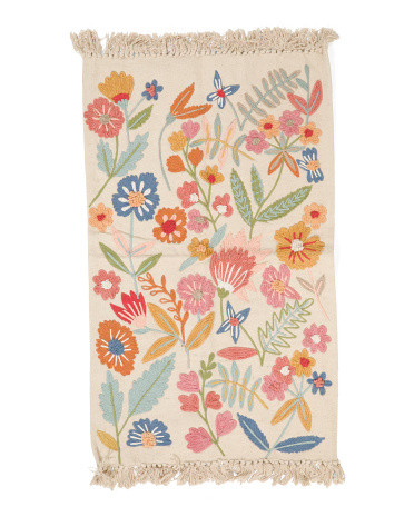 27x45 Embroidered Floral Scatter Rug | TJ Maxx