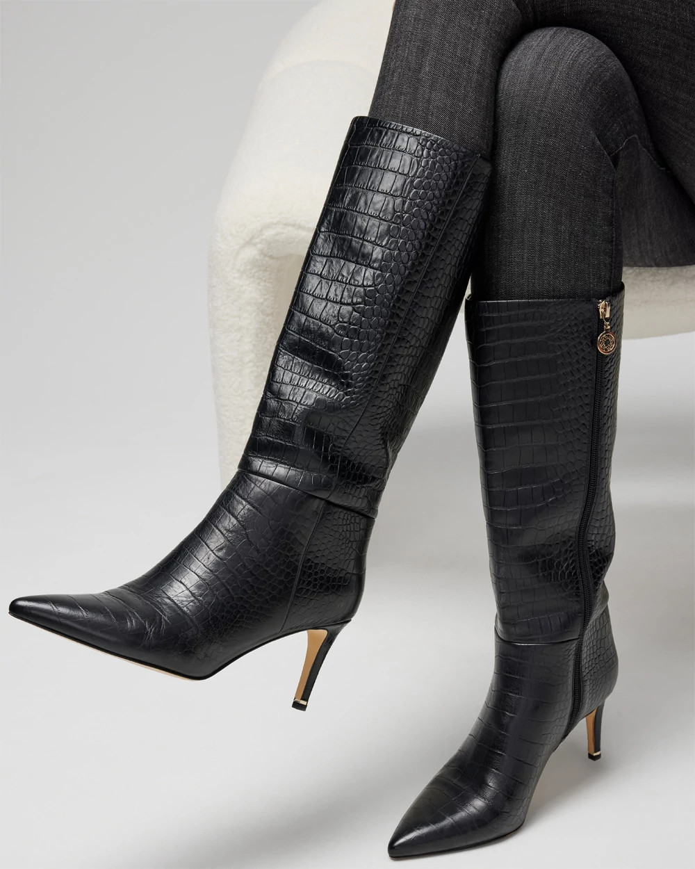 Croco Knee High Boot - Shoes | White House Black Market | White House Black Market
