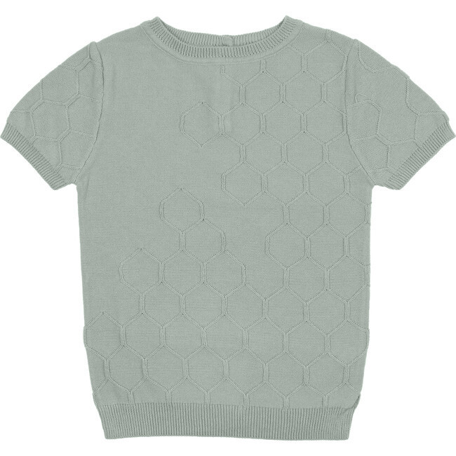 Boys Honeycomb Knit Shirt, Sage | Maisonette