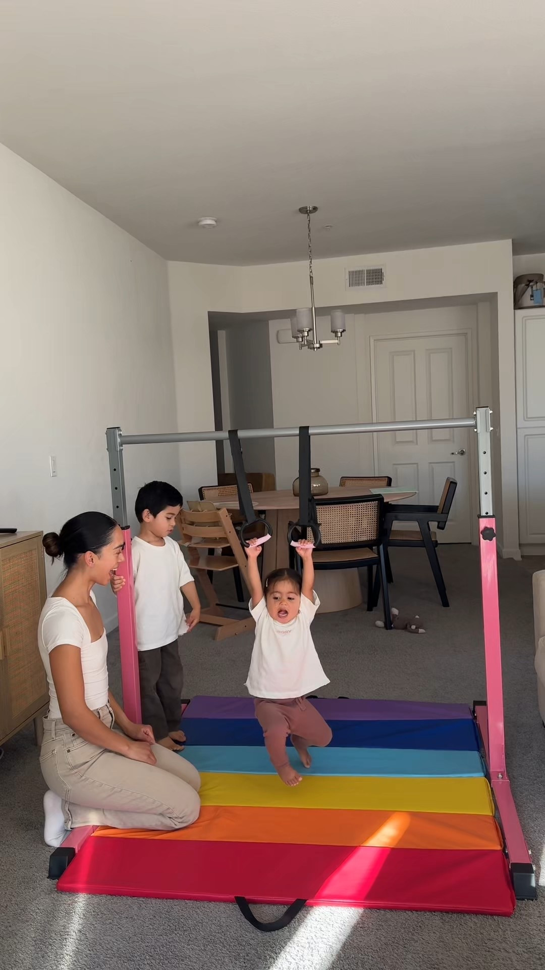 Our new indoor gymnastics bar!