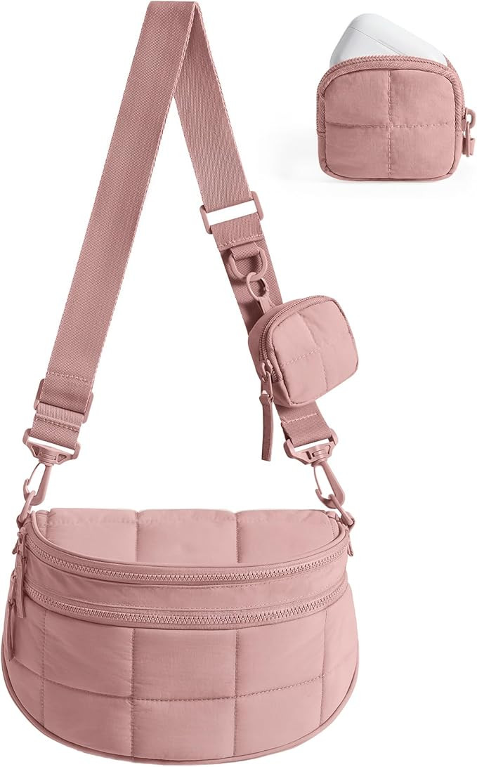 BAGSMART Small Crossbody Bags for Women, Puffer Cute Bum Bag with Pouch, Quilted Purse for Daily ... | Amazon (US)