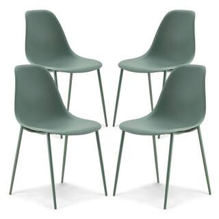 Poly and Bark Isla Chair in Pistachio Green (Set of 4) DI-516-OGN-X4 - The Home Depot | The Home Depot