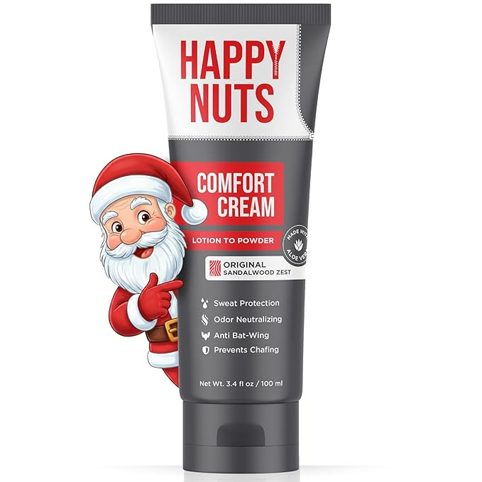 HAPPY NUTS Comfort Cream Deodorant For Men: Anti-Chafing Sweat Defense, Odor Control, Aluminum-Fr... | Amazon (US)