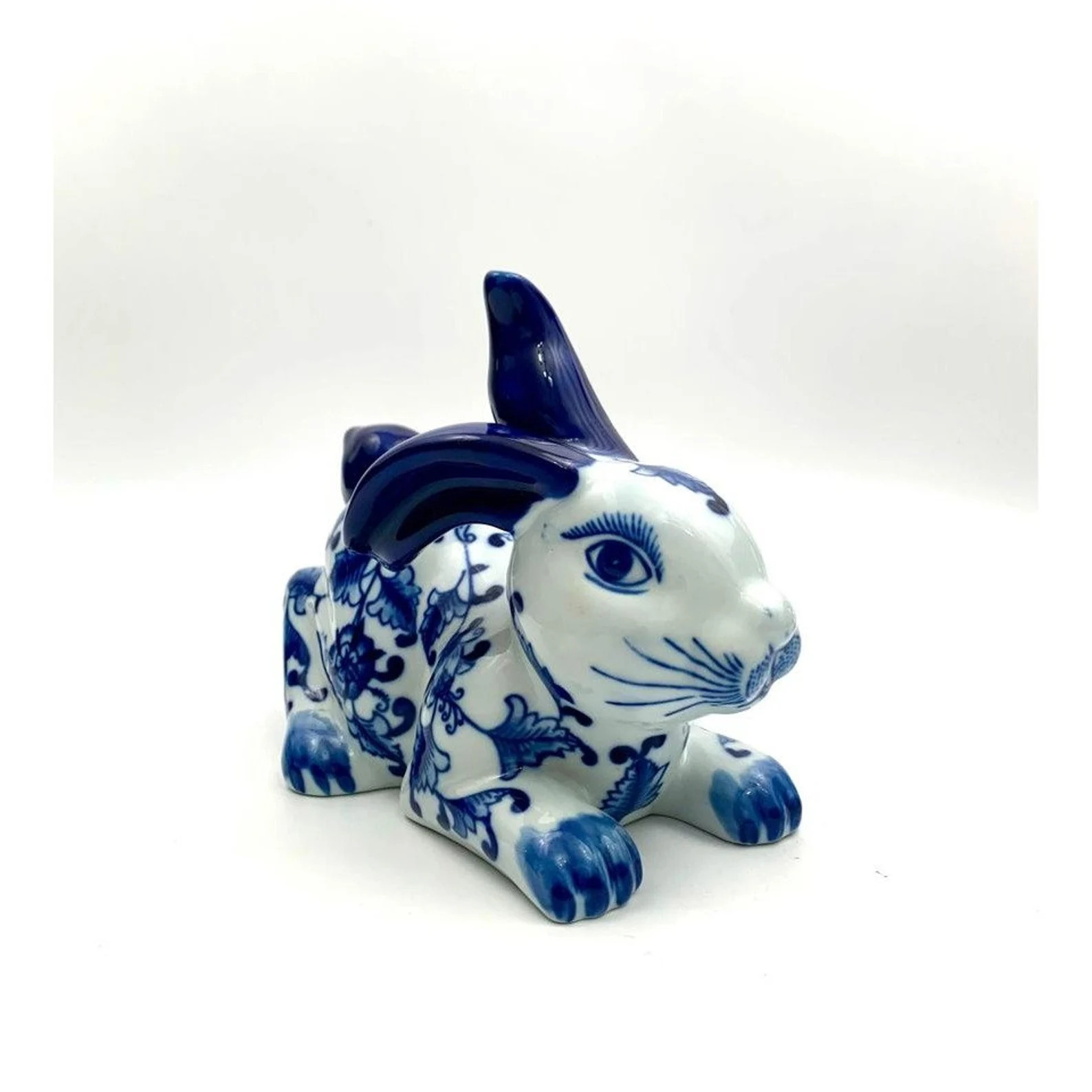 Rabbit Sculptures Vintage Blue & White Oriental Style With | Etsy | Etsy (US)