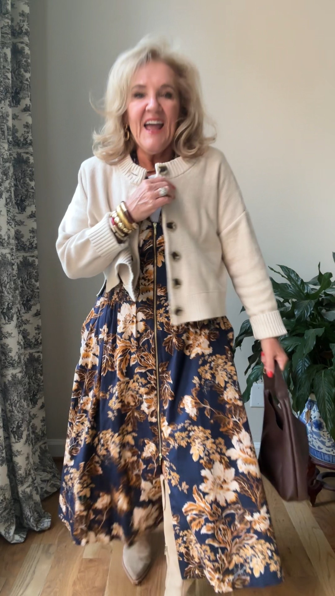 Quince sweater size medium even looks great with a dress 
Dress from Anthropologie size medium petite 
Layering a tee underneath for a look for fall but great on its own. 
Boots on Nordstrom anniversary sale. Size up 1/2 hurry before sale is over Sunday the 4th 
Mini slouch bag is so cute! 

#LTKautumn #LTKShoeCrush #LTKOver40
