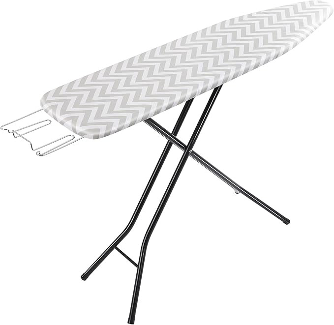 Amazon Basics Full-Size Ironing Board - 4-Leg Fold-Up, Chevron Removable Cover, 60"L x 14"W x 38"... | Amazon (US)